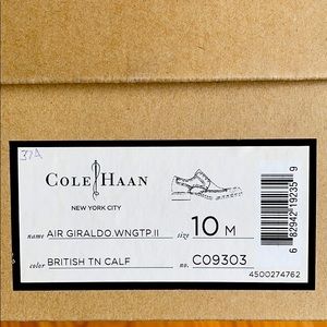 New in box Cole Haan air giraldo wingtip